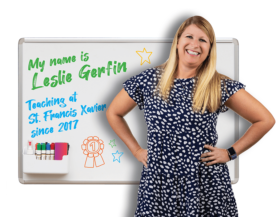 Leslie Gerfin. Teaching at St. Francis Xavier since 2017.