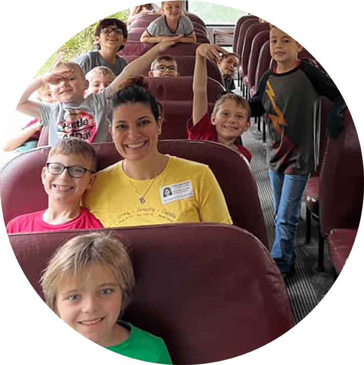 Parent chaperoning students on a field trip