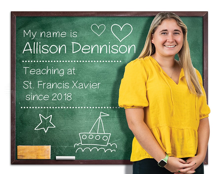 Allison Dennison. Teaching at St. Francis Xavier since 2018.