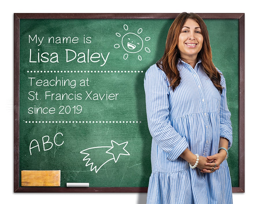 Lisa Daley. Teaching at St. Francis Xavier since 2019.