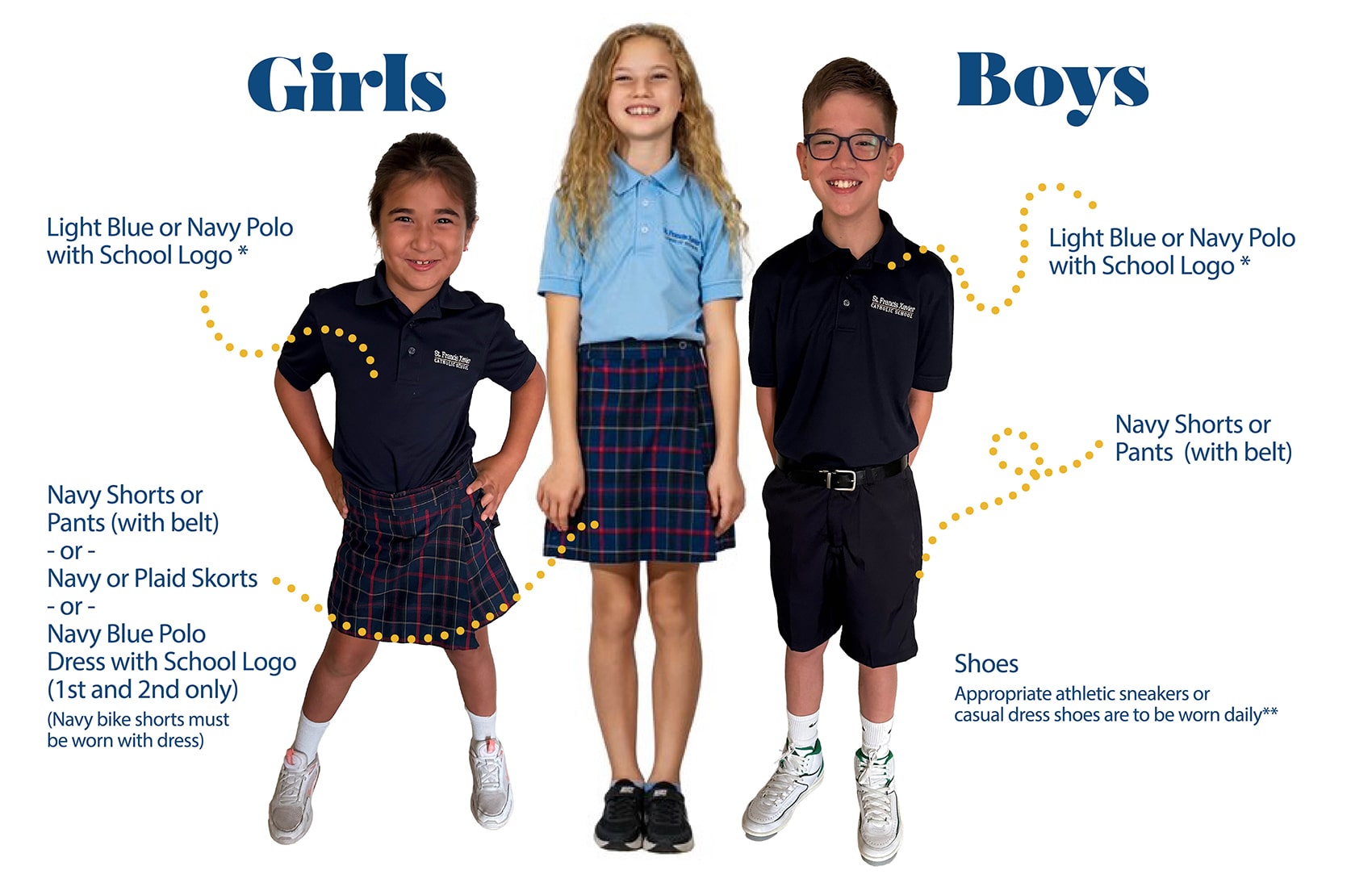 St. Francis Xavier Girls and Boys Uniforms Grades 1-5