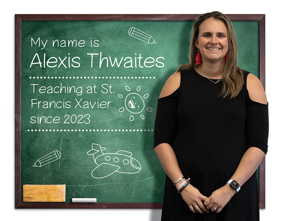 Alexis Thwaites, teaching at St. Francis Xavier since 2023