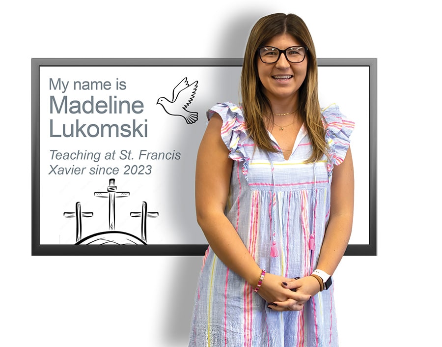Madeline Lukomski, teaching at St. Francis Xavier since 2023