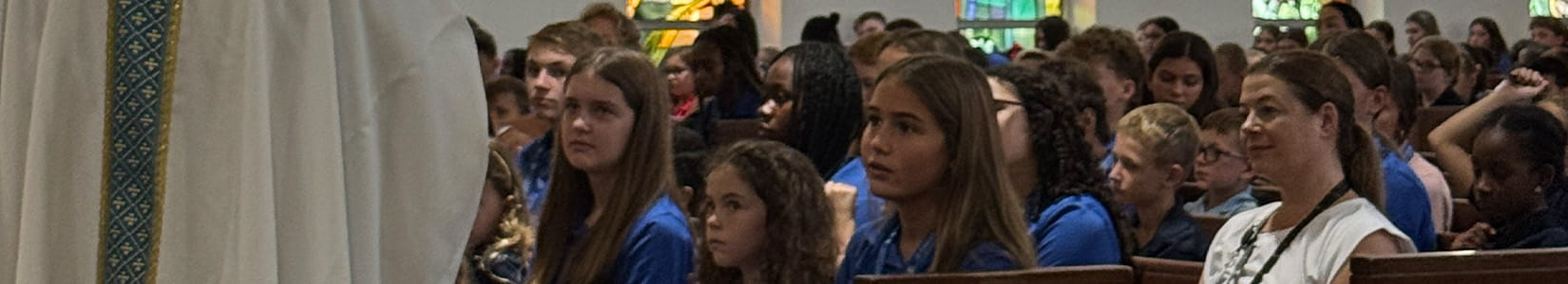 students in chapel